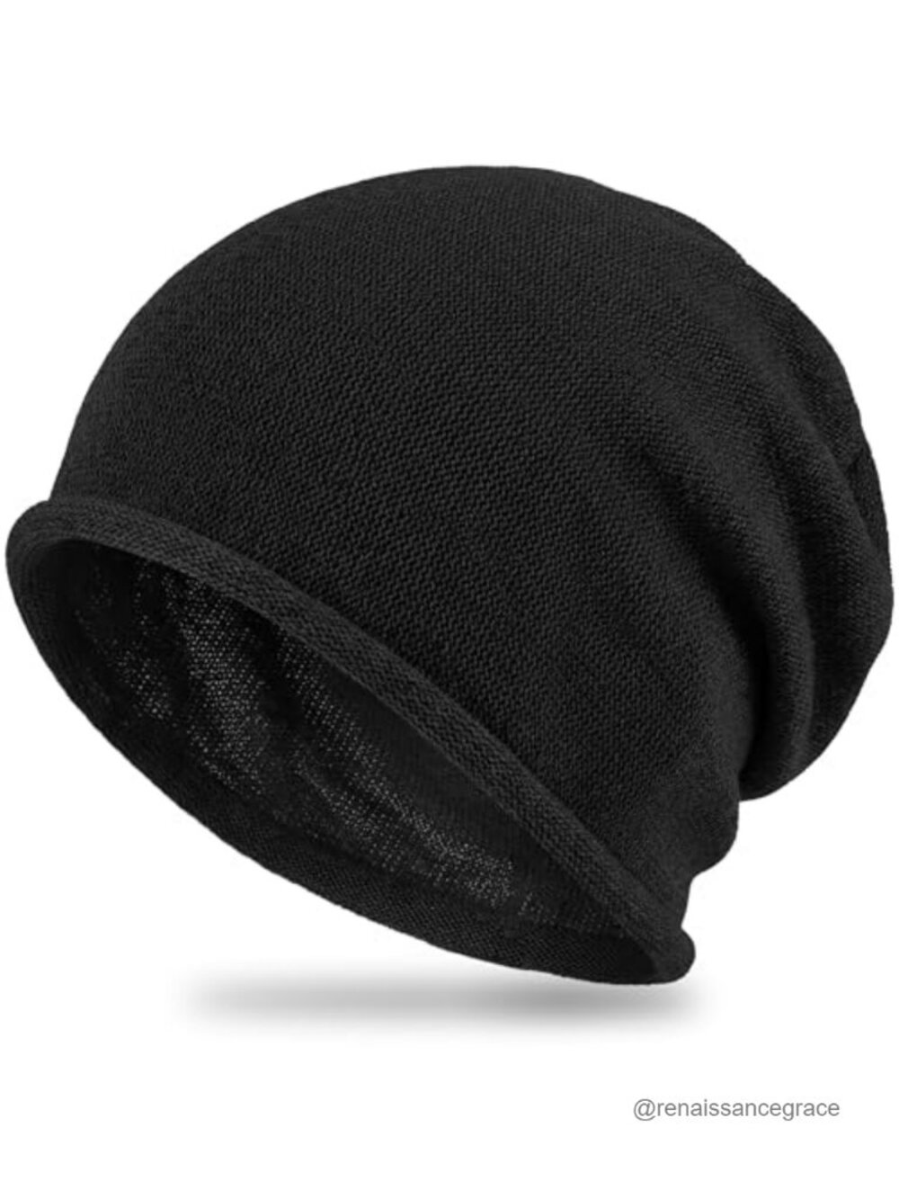 Linen Blend Slouchy Beanie Hat for Big Heads Breathable Lightweight